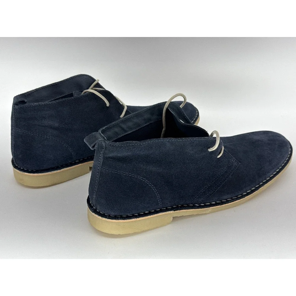 Kurt Geiger Chukka Boots Mens 45 Navy Suede Lace Up Ankle Dress Stylish Genuine